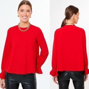 Tuckernuck Pomander Place Palmer Red Bell Sleeve Lace Top